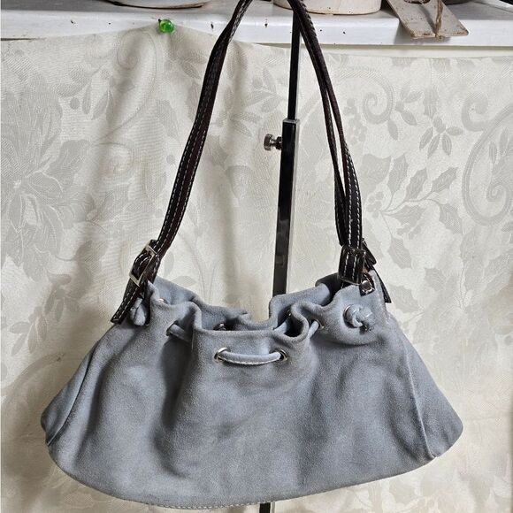 Neiman Marcus Grey Suede Mini Bag - Picture 1 of 11